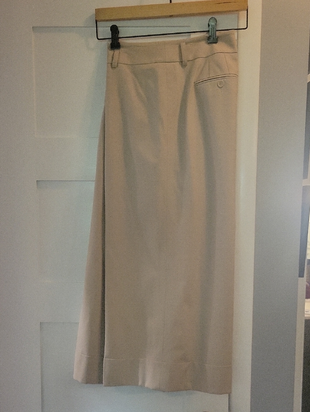 LOFT Beige Wide Leg Trousers with Back Pockets